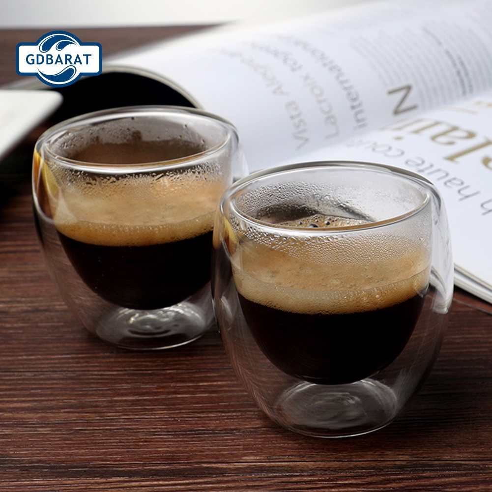 Set 6 Cốc Thủy Tinh Hai Lớp Cách Nhiệt 80ml