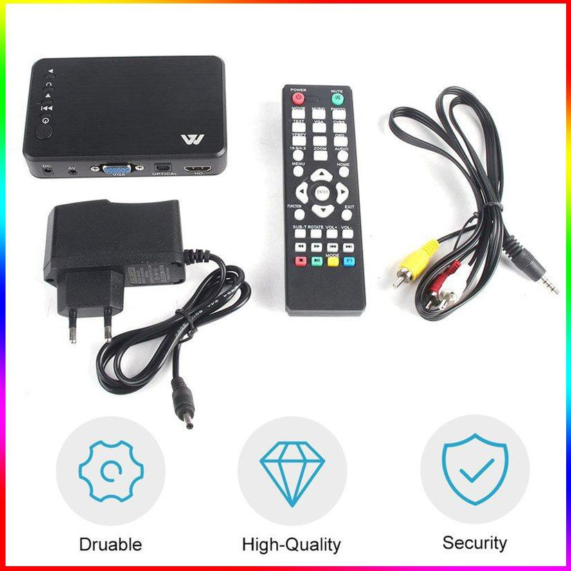 Máy Phát Đa Phương Tiện Full 1080p Hdmi-Compatible Vga Av Usb Mini H7 | BigBuy360 - bigbuy360.vn