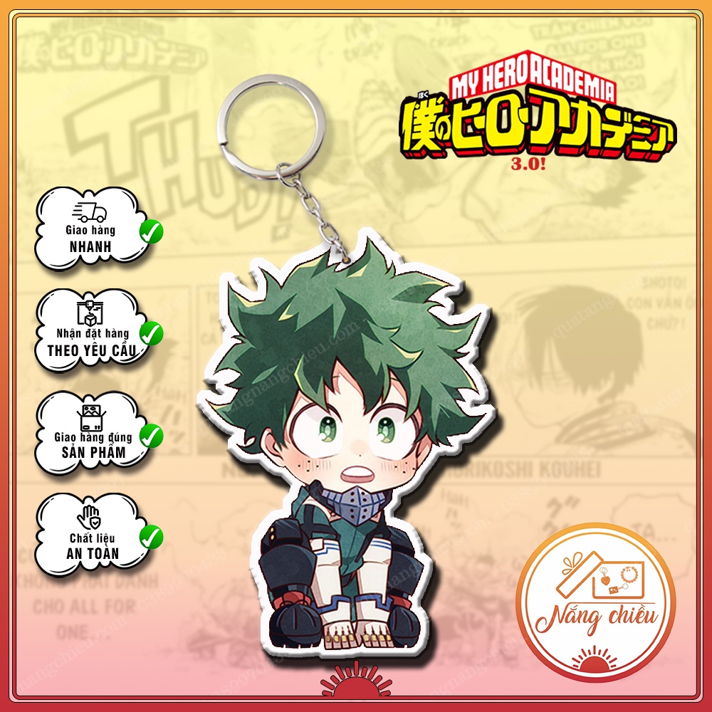 Móc khóa Dày In Sắc Nét 2 Mặt Anmie Học viện siêu anh hùng Midoriya Izuku,shouto, bakugo,Kirishima