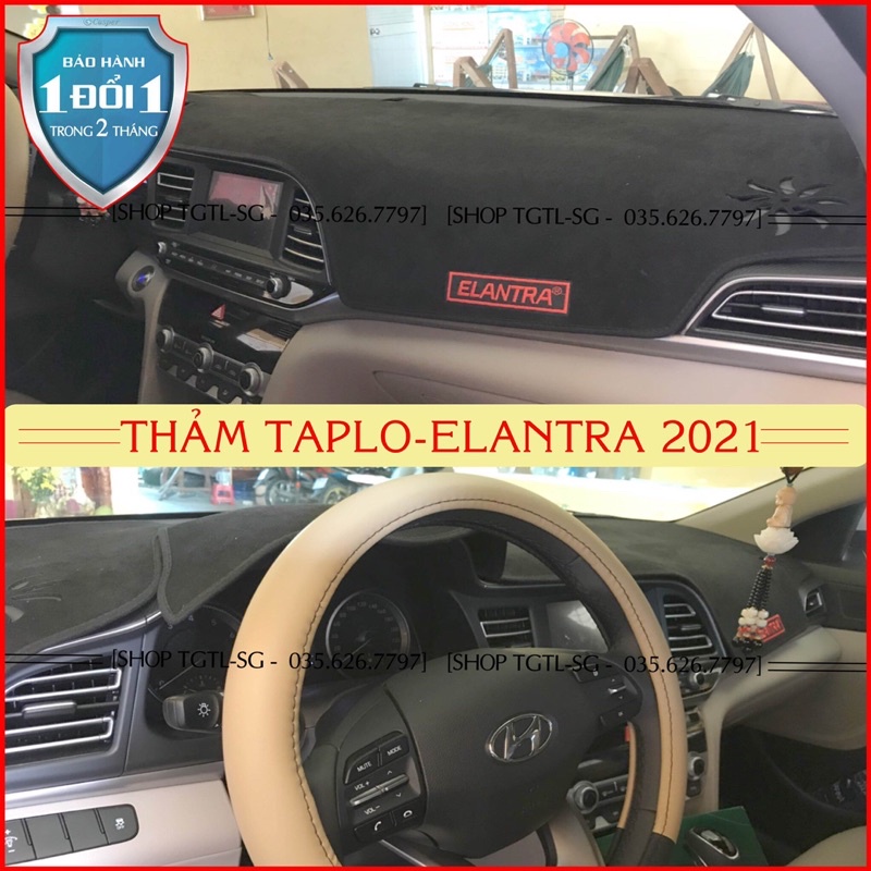 [Elantra-2016 đến 2021] Thảm Taplo oto loại da vân gỗ,da cacbon,da nỉ đen và nhung lông cừu dày 3 lớp