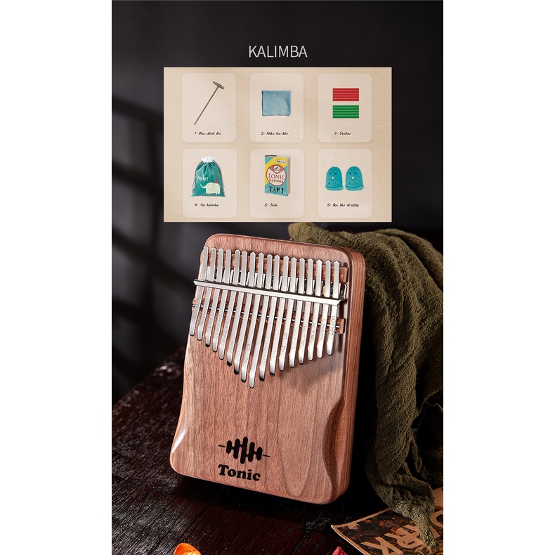 [Có sẵn-Giao 2h] Thế hệ 2- Đàn kalimba 17 phím âm vang ấm cho người mới học nhỏ gọn dễ dàng màng theo KJLIM73
