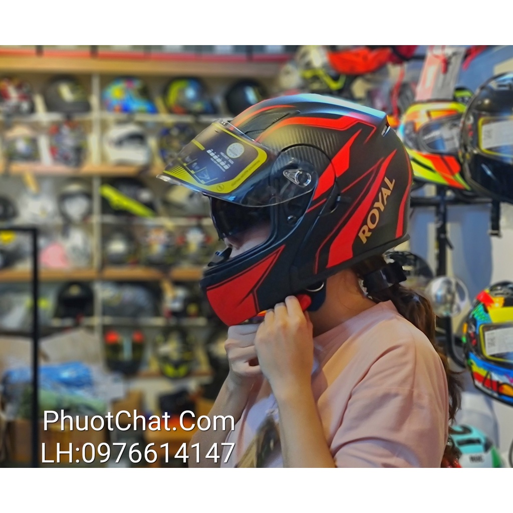 Mũ bảo hiểm Fullface lật hàm 2 kính M179 cao cấp