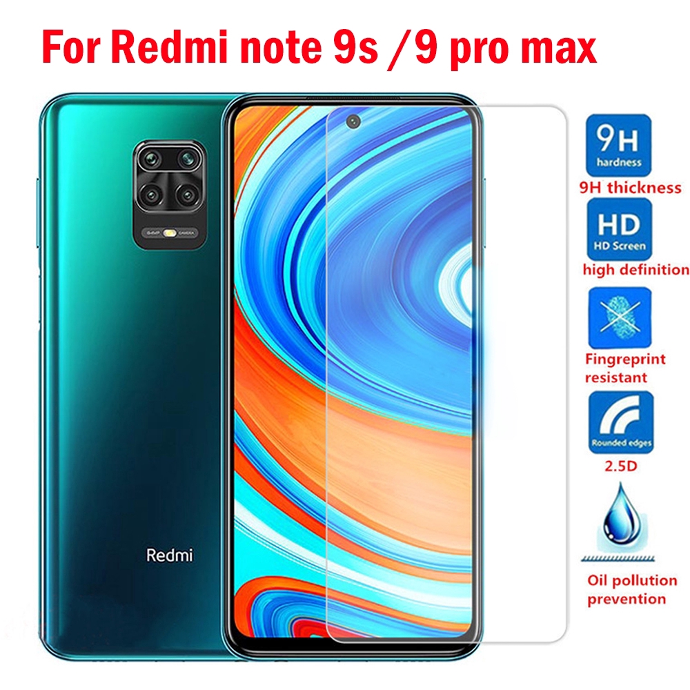 Set 2 Kính Cường Lực Bảo Vệ Màn Hình Điện Thoại Xiaomi Redmi Note 9s 9 Pro Max