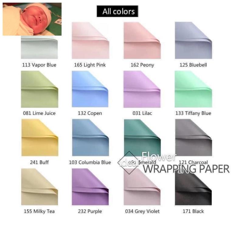 Giấy gói hoa gấm lì-gấm hàn Hàn Quốc loại dày sịn tập 20 tờ