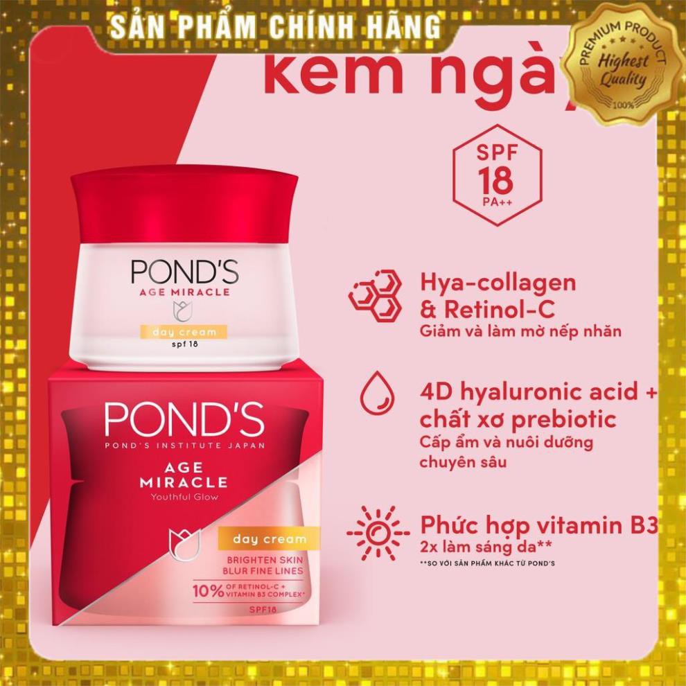 [Chính Hãng] Kem chống lão hóa cao cấp Pond's Age Miracle ban ngày 50g