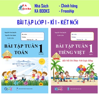 Sách - Combo Bài Tập Tuần Toán và Tiếng Việt 1 - Kết nối tri thức với cuộc sống - Tập 1 (2 cuốn)