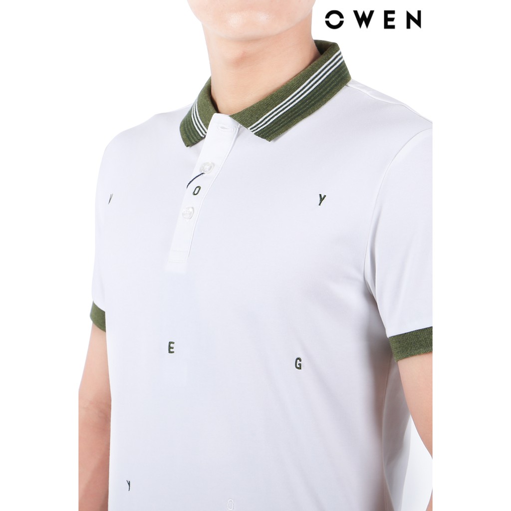 Áo polo ngắn tay OWEN Bodyfit màu trắng - APV21849 | BigBuy360 - bigbuy360.vn