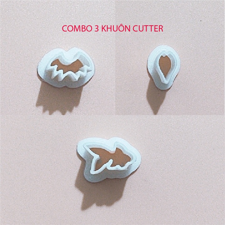 COMBO 3 KHUÔN Cutter con dơi, cánh hoa anh đào, cá vàng 2 đuôi, TIỆN LỢI