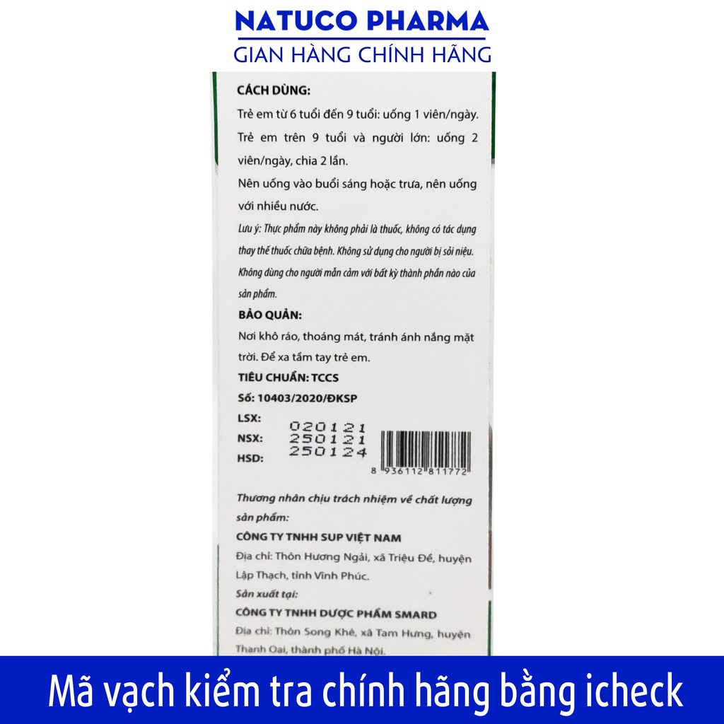 Viên bổ sung canxi NANO CALCIS HEPA - Canxi hữu cơ từ tảo biển hiệu quả, dễ hâp thu cho bà bầu, trẻ em - hộp 30v