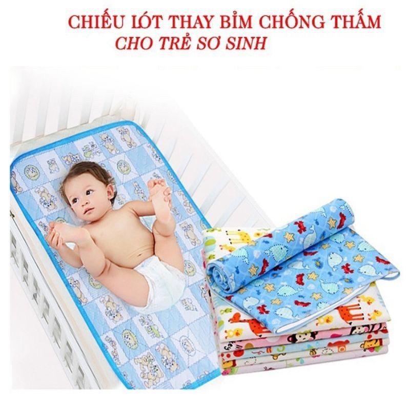 Chiếu tấm lót nhựa thay đồ cho bé chống thấm loại to CHIEU02 BamBee Mart