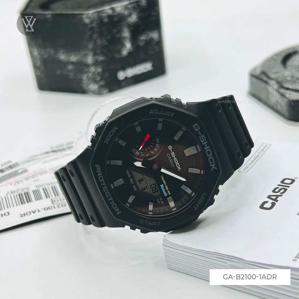Đồng Hồ Năng Lượng Mặt Trời Nam Casio G-Shock WATCHSTORE GA-B2100-1ADR Mặt Kính Khoáng Tròn 45.4mm Màu Đen Thời Thượng