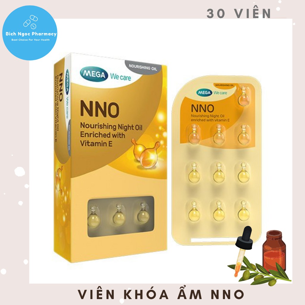 Viên khóa ẩm NNO cung cấp Vitamin E và dầu Jojoba (2 hộp x 30 viên) - tặng kèm bóp ví mini