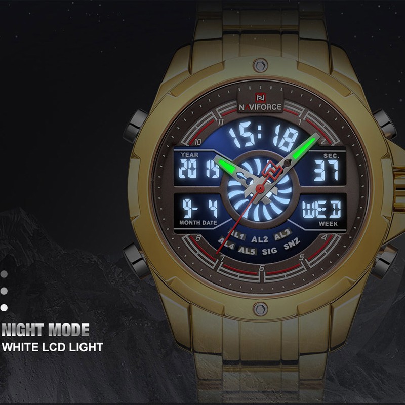 Đồng Hồ Đeo Tay NAVIFORCE 9170 Chống Nước Phát Quang Dành Cho Nam