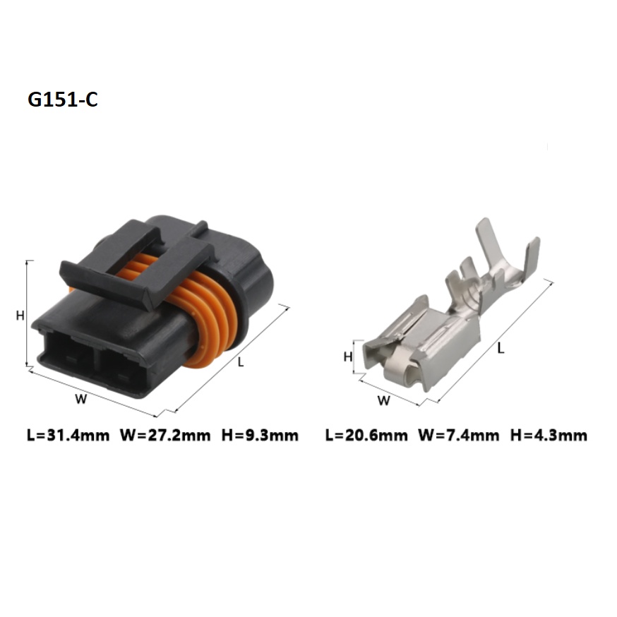 G151-Giắc cắm quạt điện tử 2 lỗ 6.3mm