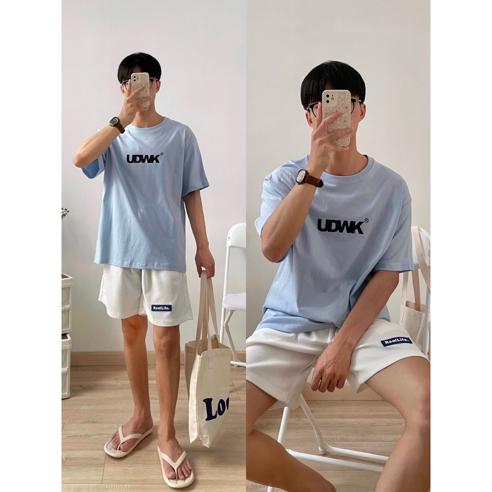 NOBITA HOME - Áo thun tay ngắn 100% cotton in chữ UDWK 7699