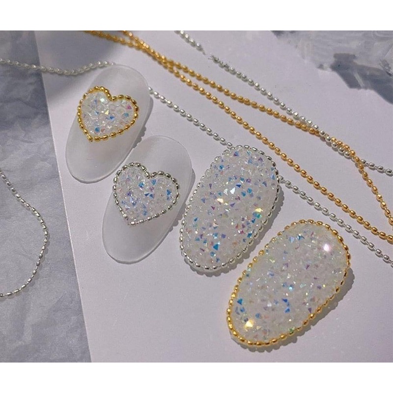 Xích Bi trang trí móng sang trọng - hai màu vàng bạc