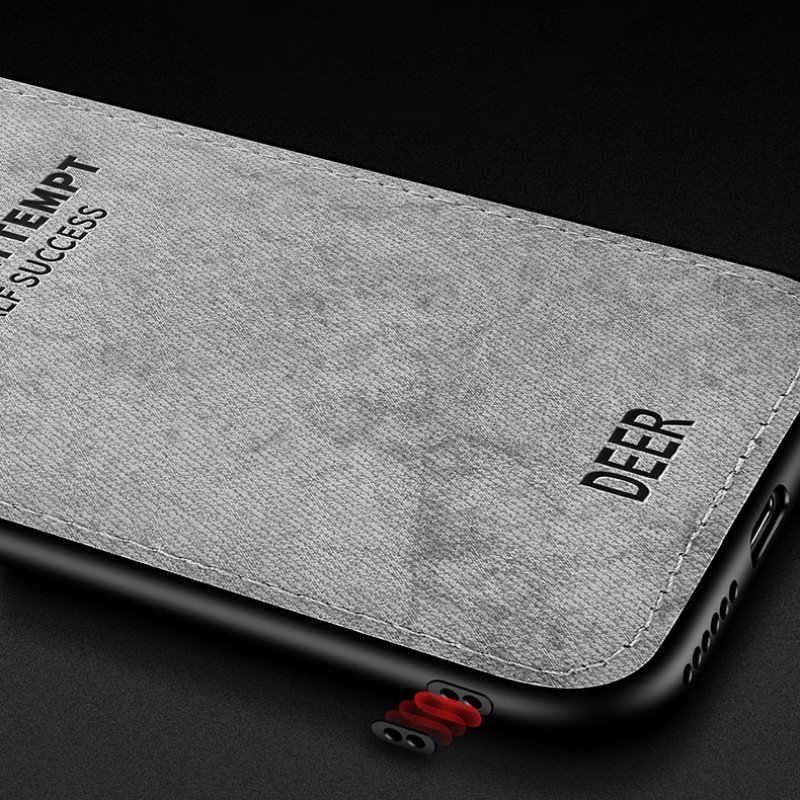 Ốp điện thoại TPU phối vải họa tiết tuần lộc kiểu cổ điển thời trang cho OPPO REALME XT X2 PRO K5 C2 A1K RENO ACE RENO2