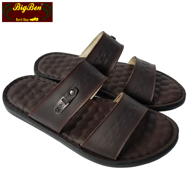 Dép Nam Quai Ngang Da Bò Thật BIGBEN Cao Cấp DN311