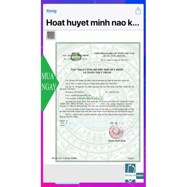 Hoạt huyết Minh Não Khang