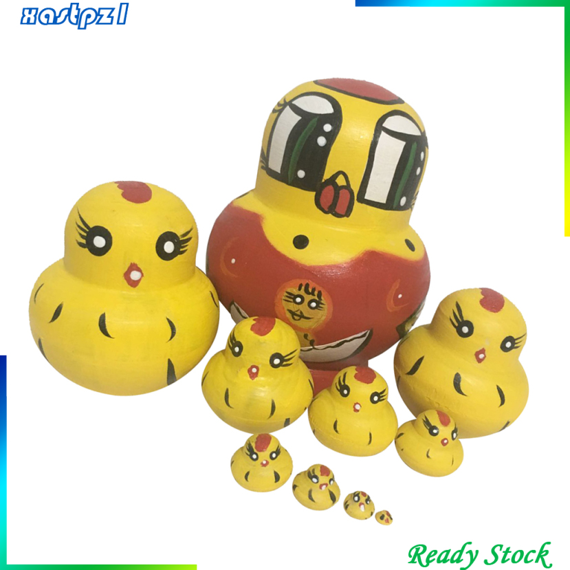 Bộ 10 Búp Bê Nga Matryoshka Bằng Gỗ