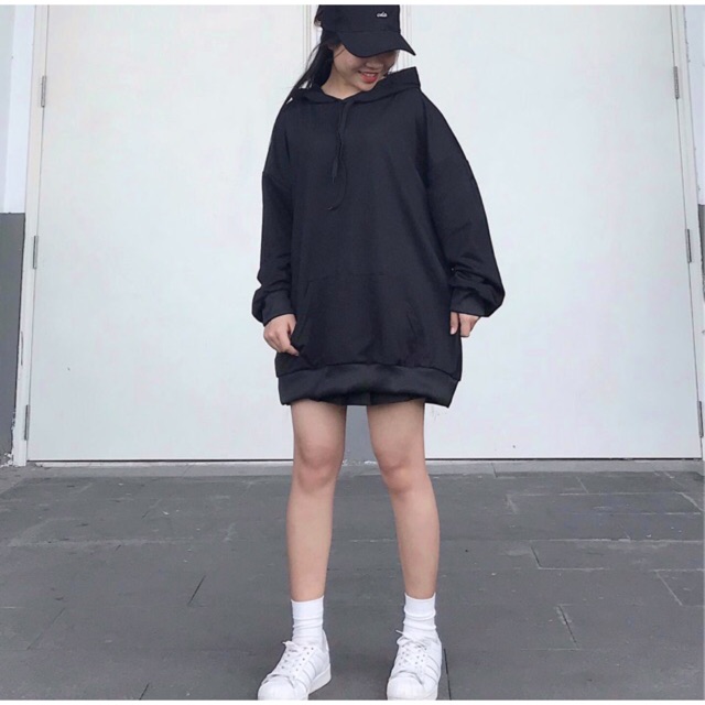 ÁO HOODIE BASIC BLACK ĐEN TRƠN UNISEX