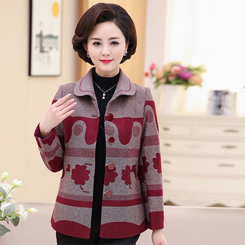◄Mẹ mặc mới mùa xuân và thu áo khoác ngắn dài tay quần hàng đầu 60 tuổi 70 tính khí trung niên người già phụ nữ | BigBuy360 - bigbuy360.vn