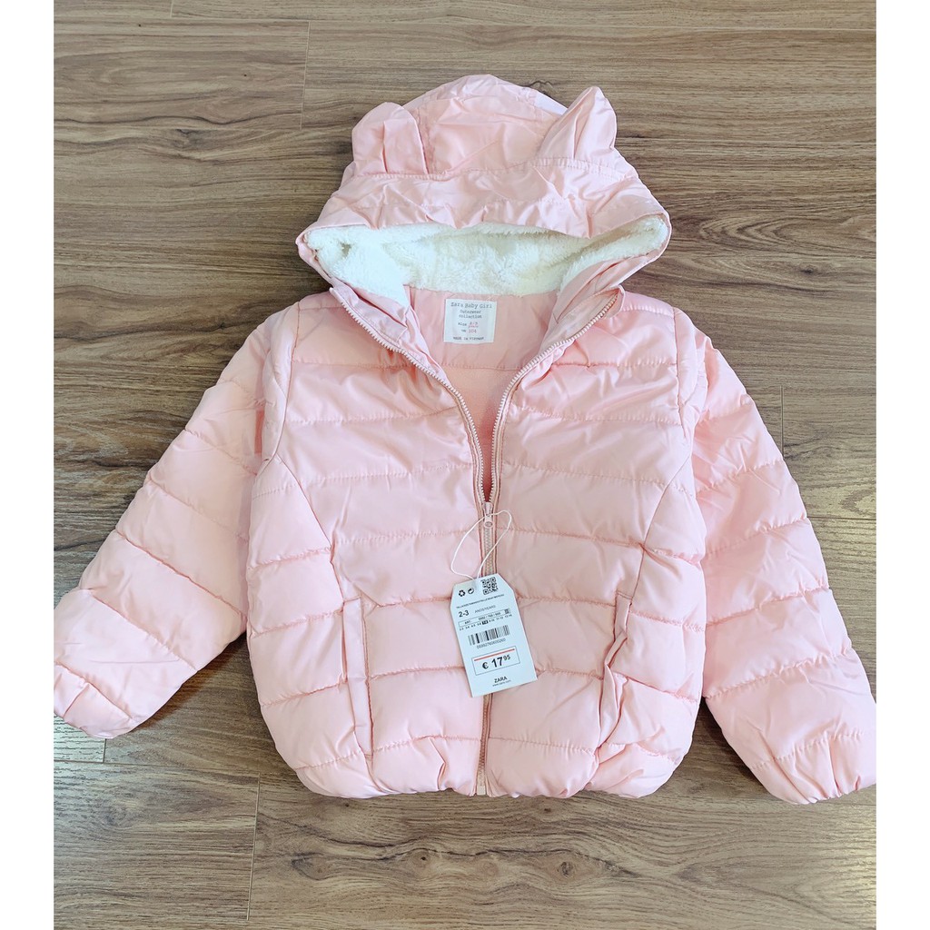 Áo phao ZARZ nót lông cừu cho bé gái hàng xuất dư