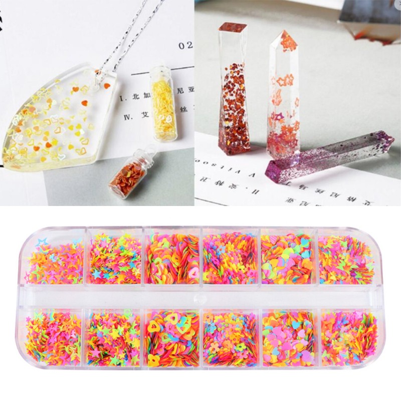 Hộp sequin 12 ngăn thời trang ánh kim làm móng tiện dụng