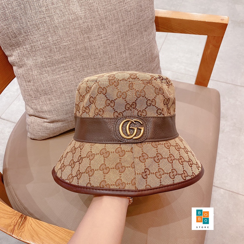 Mũ bucket gucci classic phối da - phong cách sang trọng - thời thượng