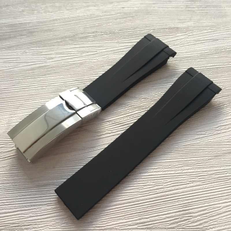 Phù Hợp Dây Đeo Cao Su Silicon 21mm Cho Rolex Black Water Ghost Daytona Yacht Submariner GMT