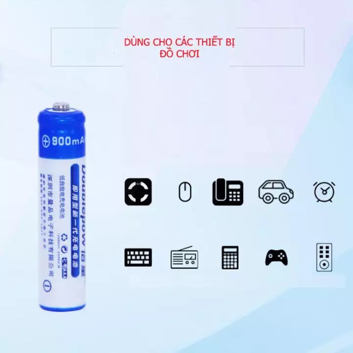 [GIÁ SỐC] 8 Cục Pin sạc AA 800 mAh - Sạc > hơn 1000 lần-  Tiết kiệm -Chính hãng DOUBLEPOW - pin Ni-MH thân thiện môi trg