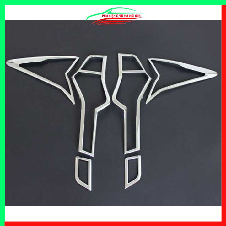 Ốp viền đèn pha hậu mạ crom Pajero Sport 2019-2020 chống trầy trang trí bảo vệ xe