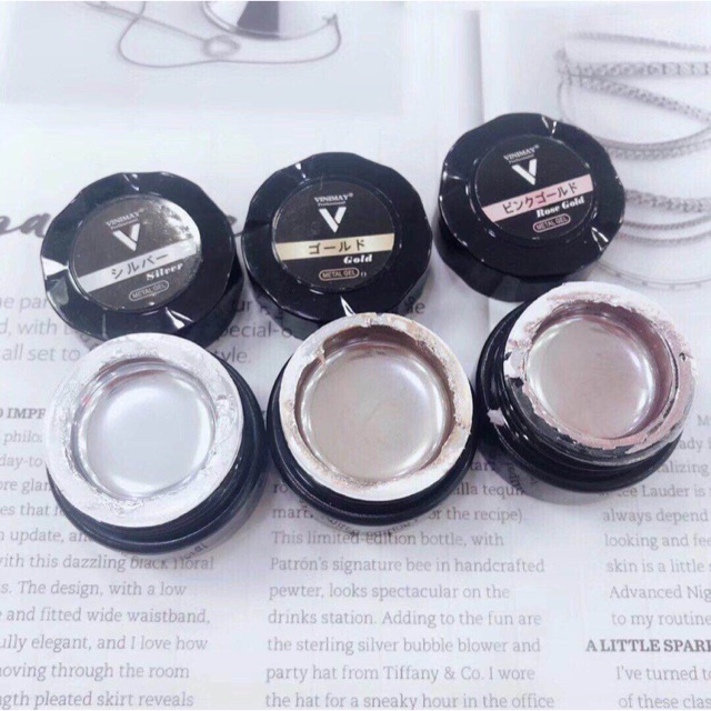 Gel vẽ metal vinimay gel vẽ trang gương màu vàng bạc hồng