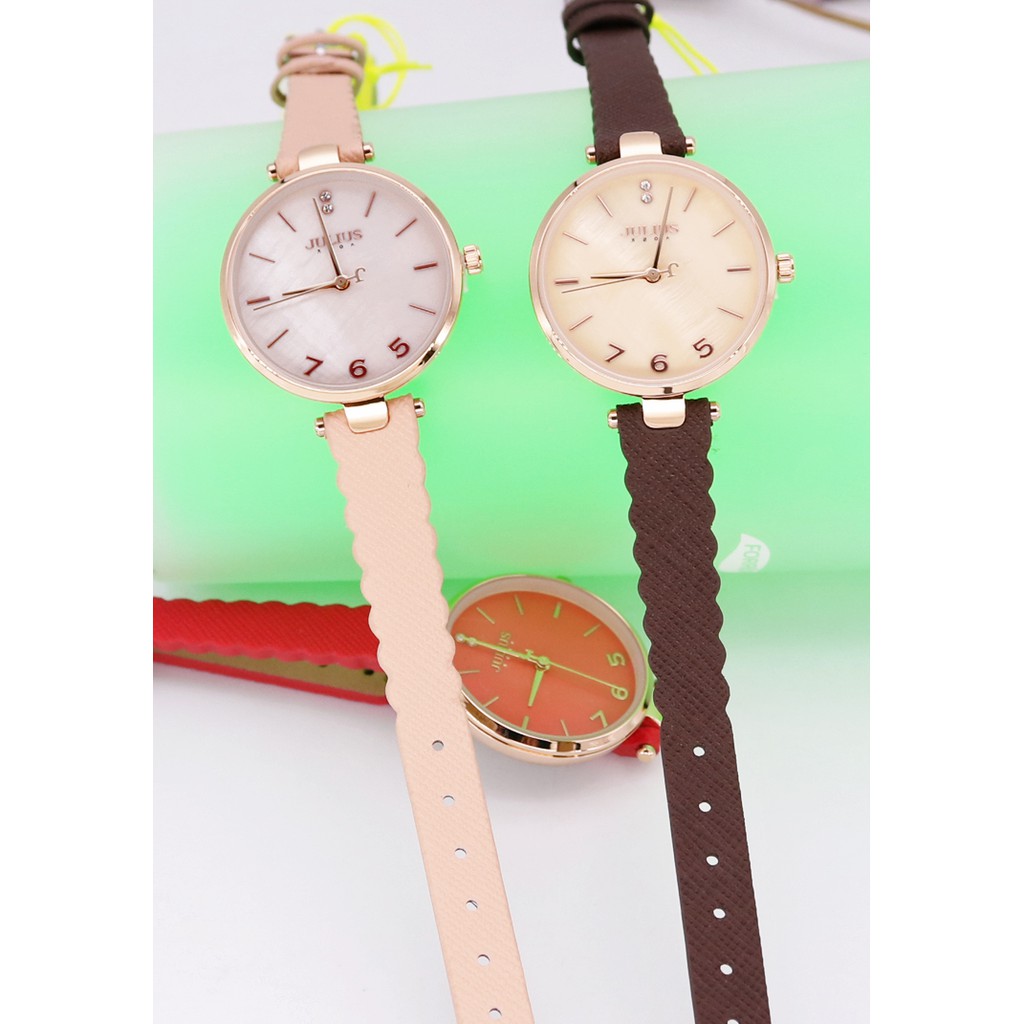 Đồng hồ nữ JA-1096 Julius Hàn Quốc dây da (chọn màu)