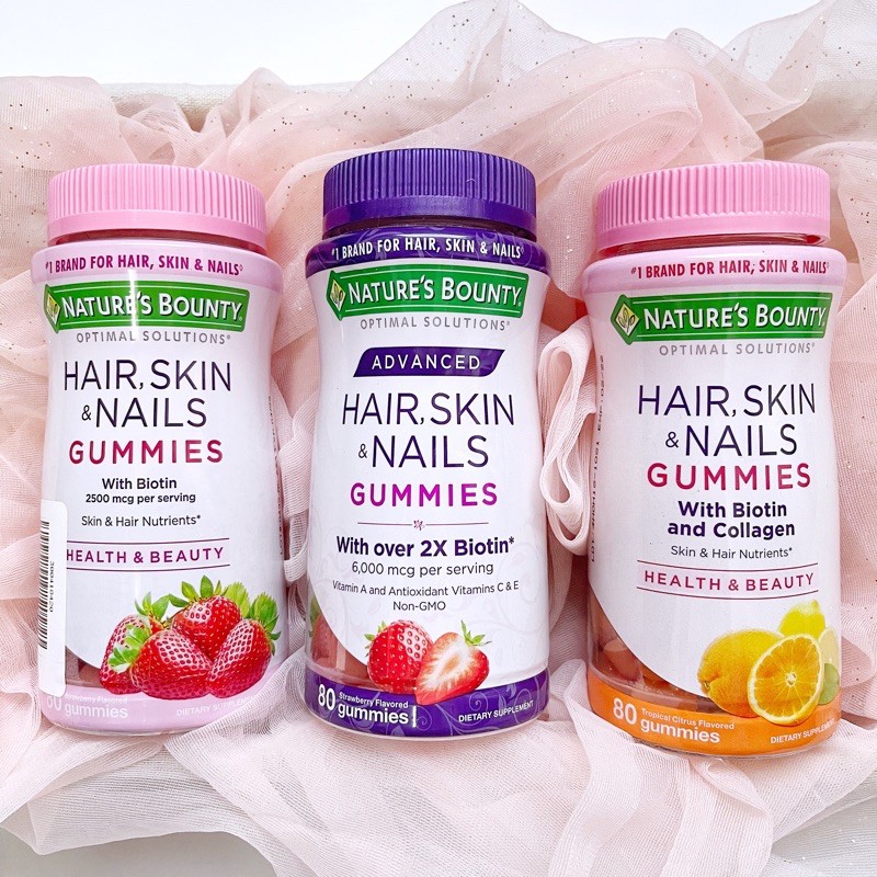 Kẹo dẻo đejp tóc Nature’s Bounty Hair Skin & Nails Mỹ