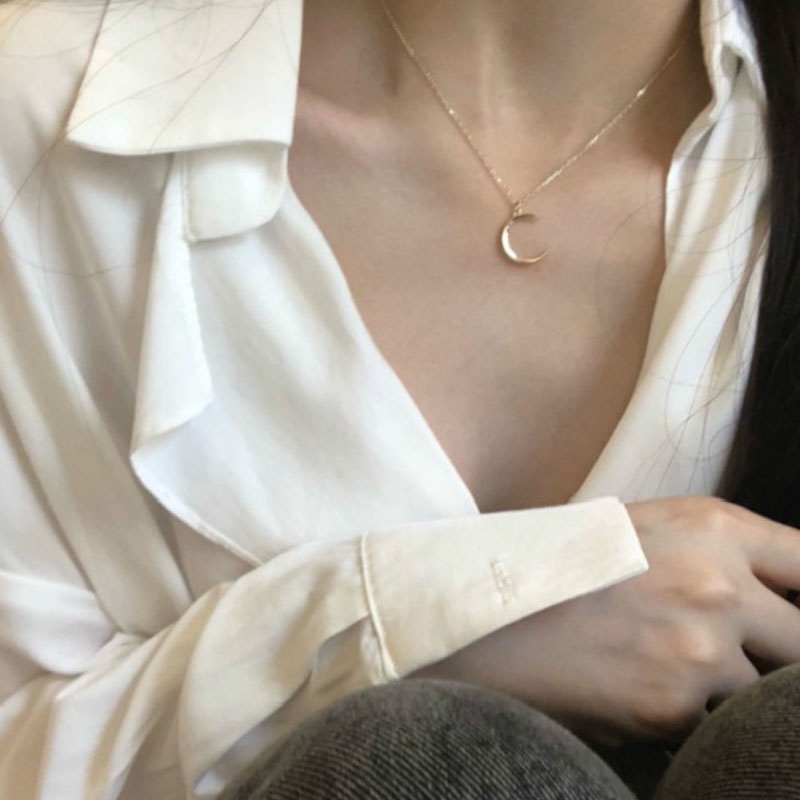 1 Vòng cổ hợp kim mặt hình mặt trăng dễ thương