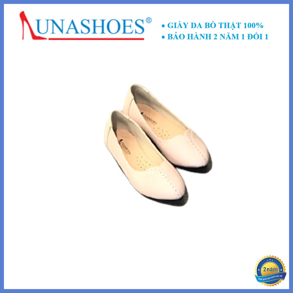 Giày bệt nữ mũi tròn da bò mềm êm chân Lunashoes (1067) giầy mũi nhọn da thật cao cấp nhiều màu (BH 24TH)