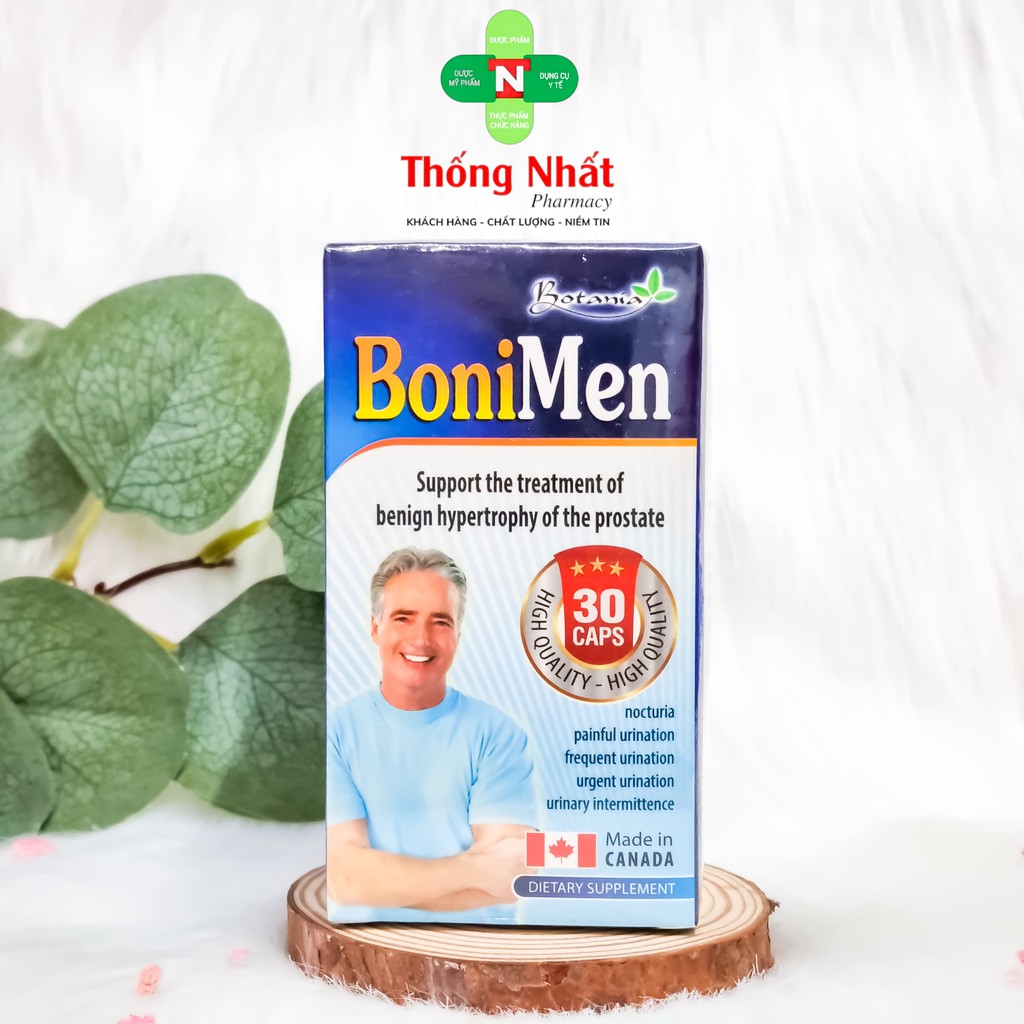 Viên uống giảm tiểu đêm, tiểu buốt, phì đại tuyến tiền liệt Boni Men hộp 30 viên