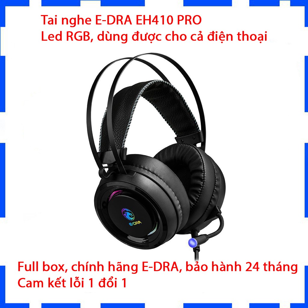 Tai nghe E-DRA 410 PRO - Đèn led RGB cực đẹp - Dùng được cho điện thoại - Bảo hành 24 tháng - Lỗi 1 đổi 1