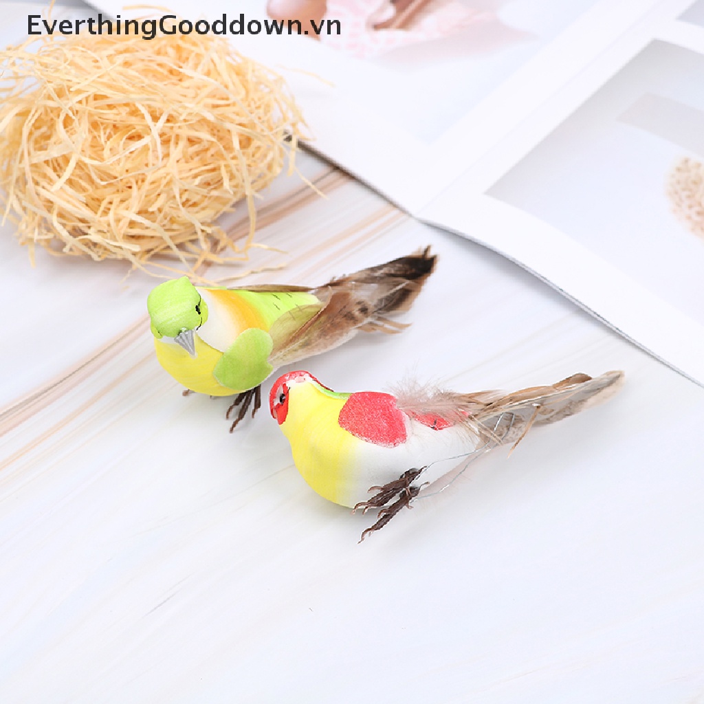 Everthinggooddown 1 Chú Chim Nhân Tạo mini Có Lông Vũ Dùng Trang Trí Vườn Nhà
