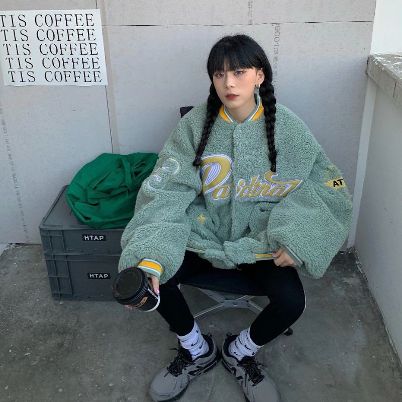 áo khoác bomber lông form rộng | BigBuy360 - bigbuy360.vn