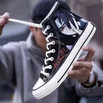 Naruto Anime High Top All-match Canvas giày nam tăng chiều cao | BigBuy360 - bigbuy360.vn