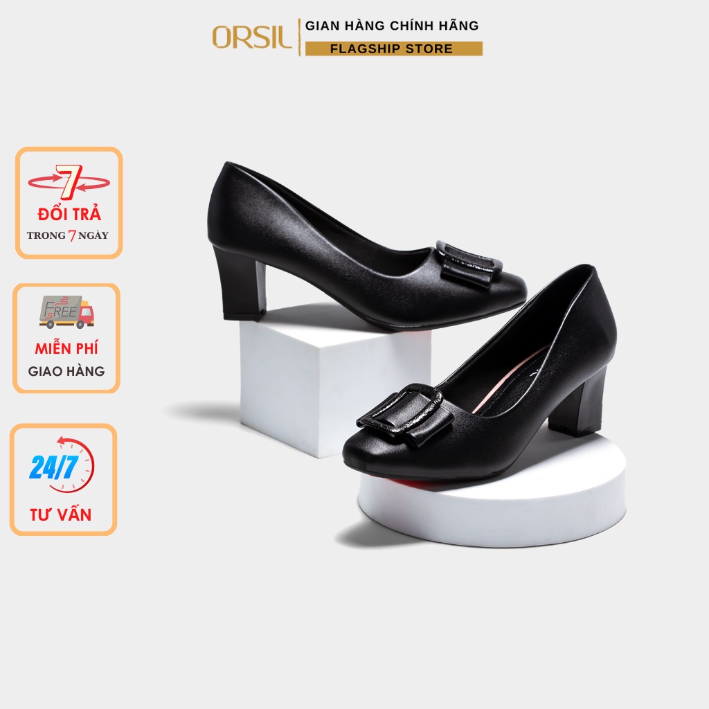 Giày cao gót nữ ORSIL 5 phân màu đen