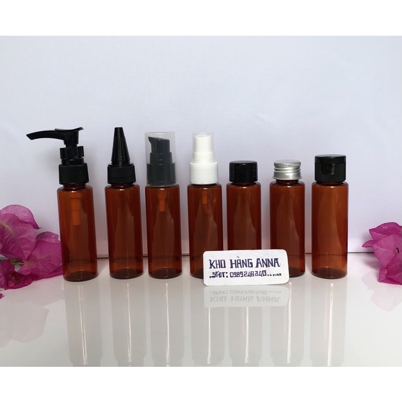 CHAI TRẮNG TRONG 30ml nhỏ thon dài - Chai nhựa Pet xịt nhỏ giọt/ xịt sương , vòi nhấn pumb, nắp bật, nắp nhôm, nhọn