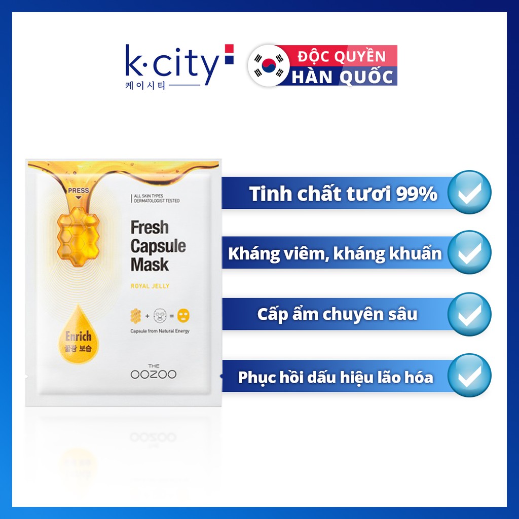 Mặt Nạ Trắng Sáng Mịn Màng THE OOZOO Fresh Capsule Mask Royal Jelly