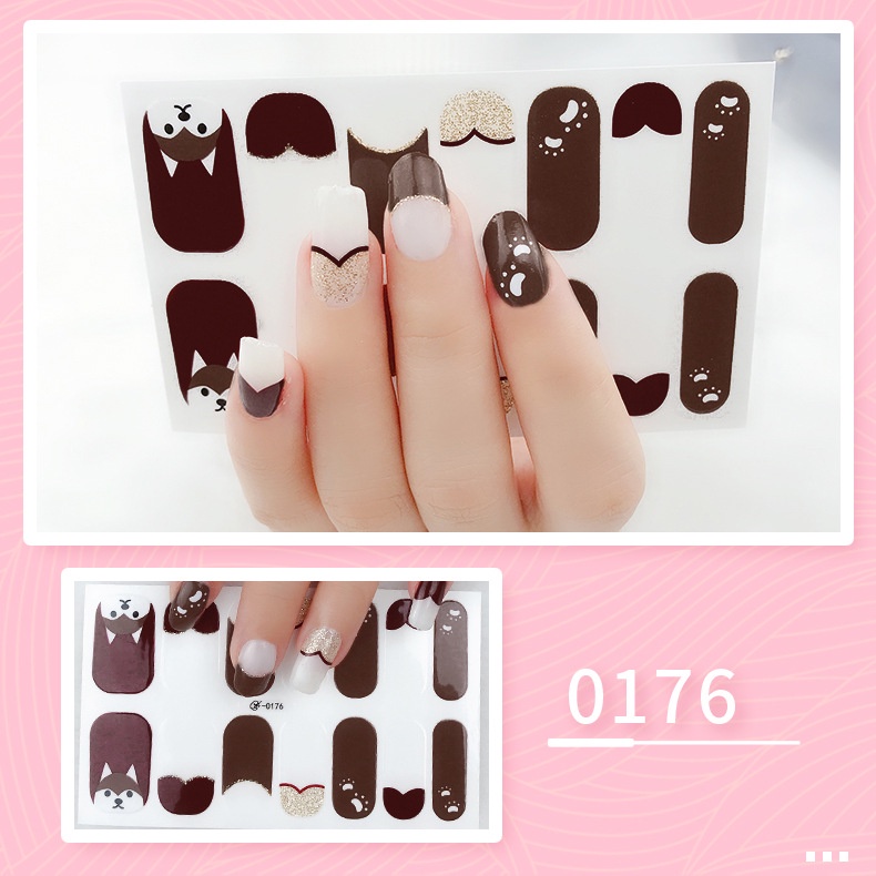 Sticker decal DC09 dán móng làm nail mi theo phong cách thời trang nữ Hàn Quốc