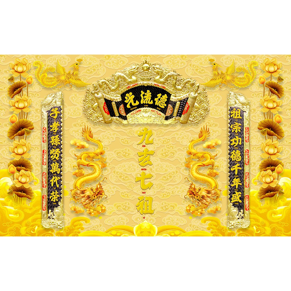 Decal dán tường trang trí bàn thờ loại nhỏ nhiều kích thước loại cao cấp CHTT-006