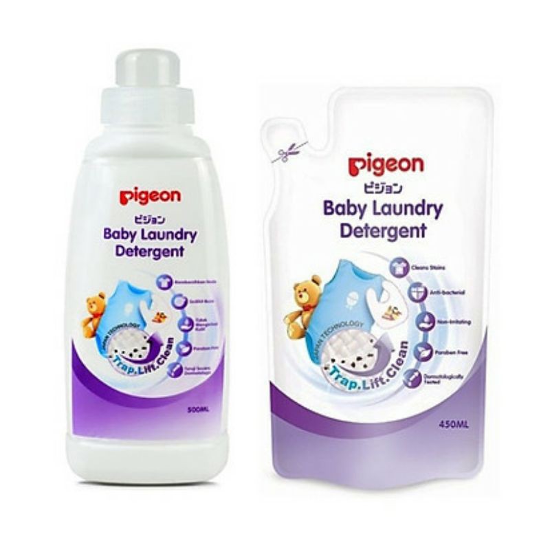 COMBO CHAI 500ml / TÚI NƯỚC GIẶT 450ml QUẦN ÁO CHO BÉ PIGEON