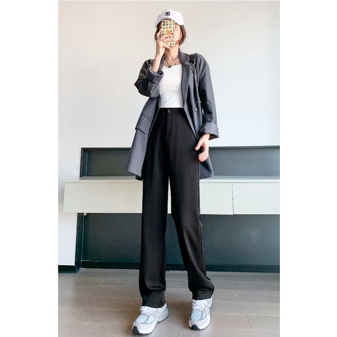 Quần tây nữ, quần nữ ống rộng 1 nút size 26-30 chất mịn đẹp SKUQ-02A