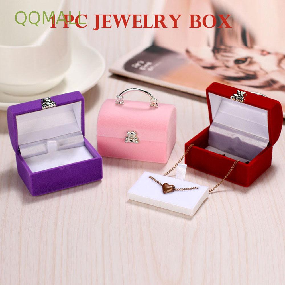Hộp Đựng Nhẫn Trang Sức Bằng Nhựa Cứng Và Vải Nhung Tiện Dụng
